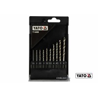 Набір свердл по металу YATO: HSS6542, Ø=1.5-6мм,HEX-1/4",для нерж.,конструкт.сталі, 10 шт в футлярі