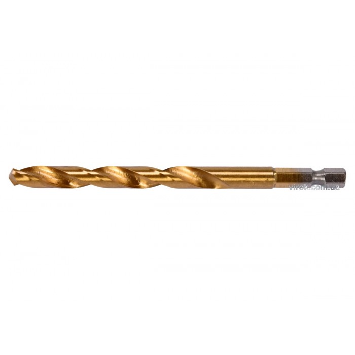 Свердло по металу титанове YATO : HSS-ТІN, Ø= 8 мм, l= 117 мм, 6-гран. HEX-1/4" [100]