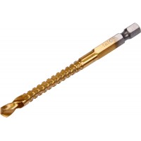 Свердло фрезерувальне по металу YATO : HSS-TIN, Ø= 6 мм, l= 89 мм, HEX - 1/4" [100/400]