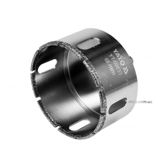 Свердло по гресу і кераміці YATO, Ø= 68 мм, при сухому і мокрому режимах [8/40]