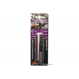 Тримач-адаптер магнітний USH : SDS+ - HEX-1/4", L= 78 мм, зовніш. Ø=11,1 мм. Уп. 1 шт., блістер