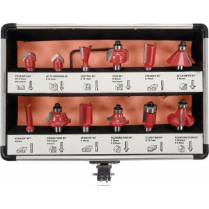 Фрези по дереву YATO : зі шпинделем Ø= 8 мм, 12 шт [20]