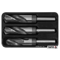 Набір свердл по металу YATO: HSS 4241, Ø22-24-25мм, L=75/150мм, до нержав.і конструкц.сталі, 3шт[10]