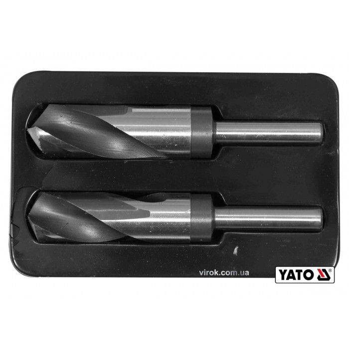 Набір свердл по металу YATO: HSS 4241, Ø26-28мм, L=75/150мм, до нержав. і конструкц.сталі, 2 шт [10]