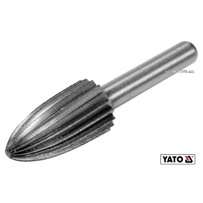 Фреза конусна(заокруглена) по металу YATO : Ø13 x 25/55 мм, HSS 4241, хвостовик- Ø6 мм [80]