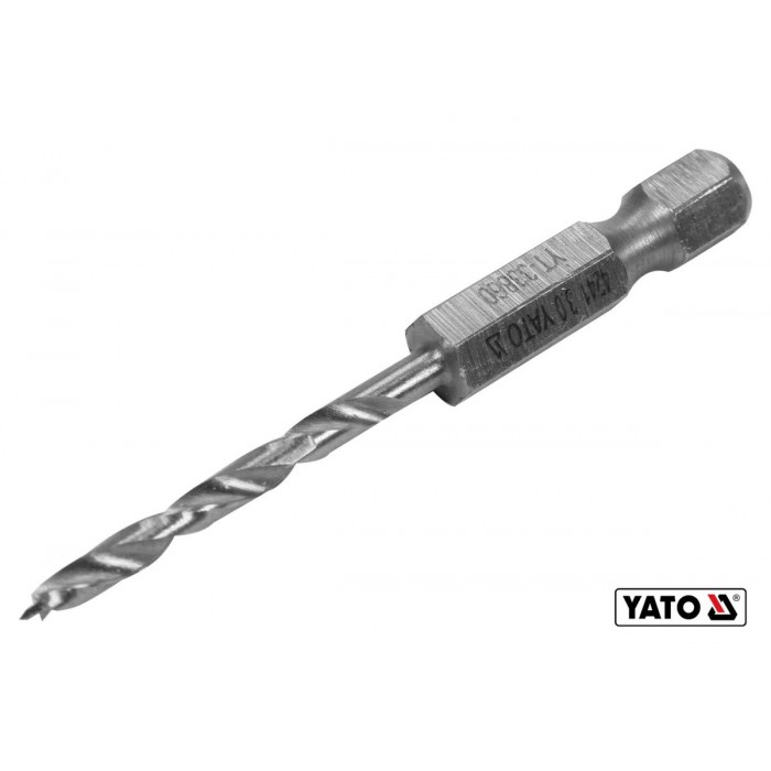 Свердло по дереву YATO : Ø3 x 65/35 мм, хвостовик- HEX 1/4", HSS 4241(DW)