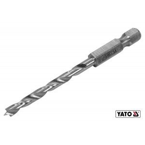 Свердло по дереву YATO : Ø4 x 75/40 мм, хвостовик- HEX 1/4", HSS 4241(DW)