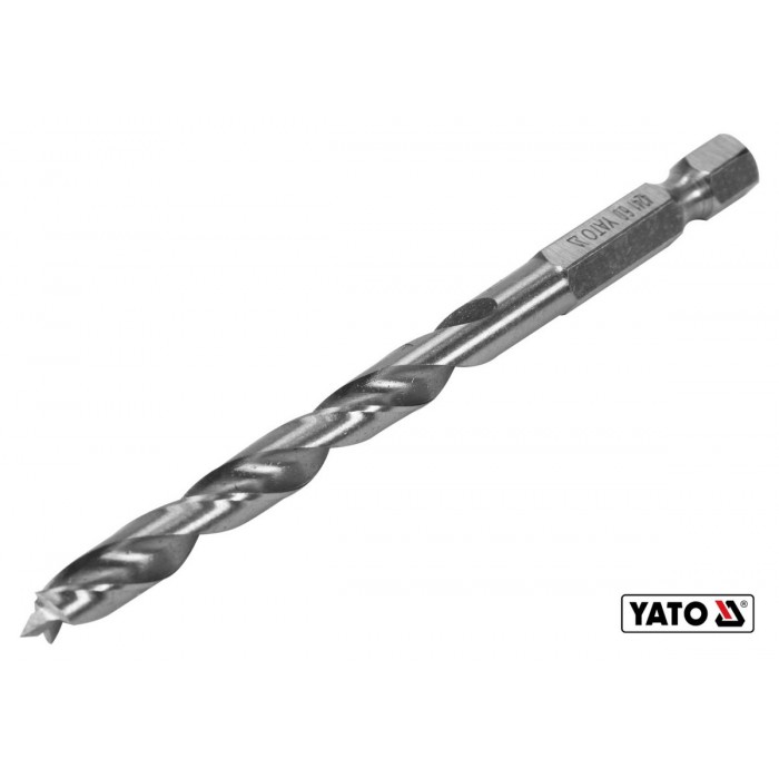 Свердло по дереву YATO : Ø6 x 90/55 мм, хвостовик- HEX 1/4", HSS 4241(DW)