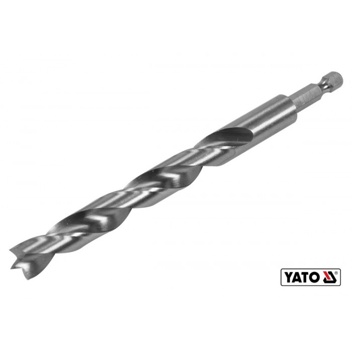 Свердло по дереву YATO : Ø12 x 100/60 мм, хвостовик- HEX 1/4", HSS 4241(DW)