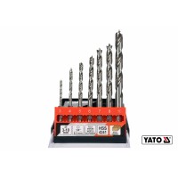 Свердла по дереву спіральні YATO: Ø3, 4, 5, 6, 7, 8, 10 мм, хвостовик- HEX 1/4", HSS 4241, 7 шт [20]
