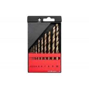Свердла по металу кобальтові YATO : Co-HSS, Ø= 1-10 мм (Набір/ 10 Шт.) [20/40]