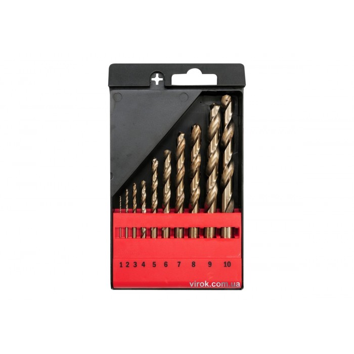Свердла по металу кобальтові YATO : Co-HSS, Ø= 1-10 мм (Набір/ 10 Шт.) [20/40]