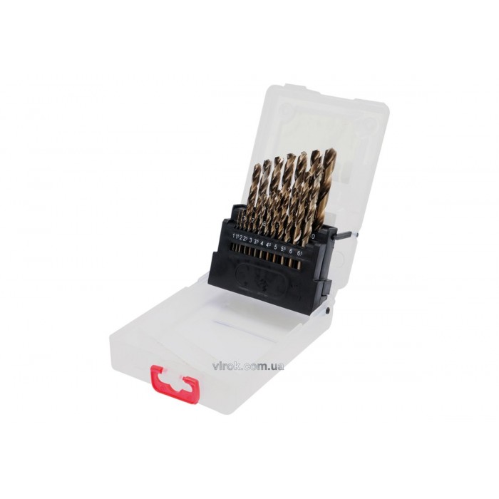 Свердла по металу кобальтові YATO : Co-HSS, Ø= 1-10 мм (Набір/ 19 Шт.) [15/30]