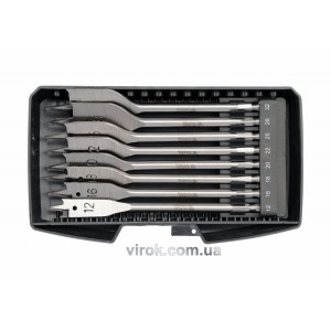 Свердла перові по дереву YATO: 6-гранний хвостик HEX-1/4", Ø=12-32 мм, L=152мм. (Набір/8 Шт.) [5/20]