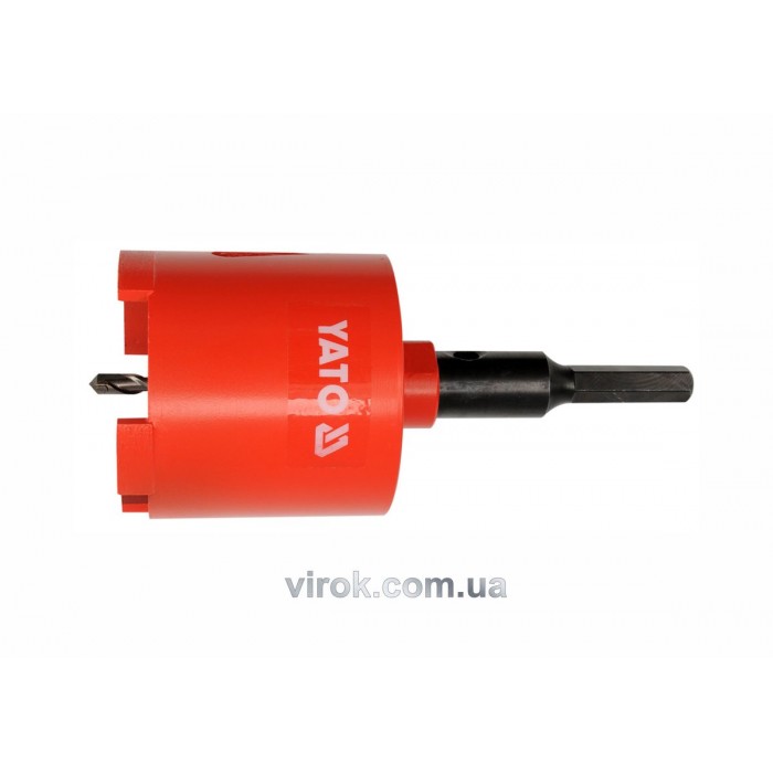 Свердло-коронка алмазне YATO : Ø= 68 мм, з напрямним свердлом, шестигранний хвостовик [24]