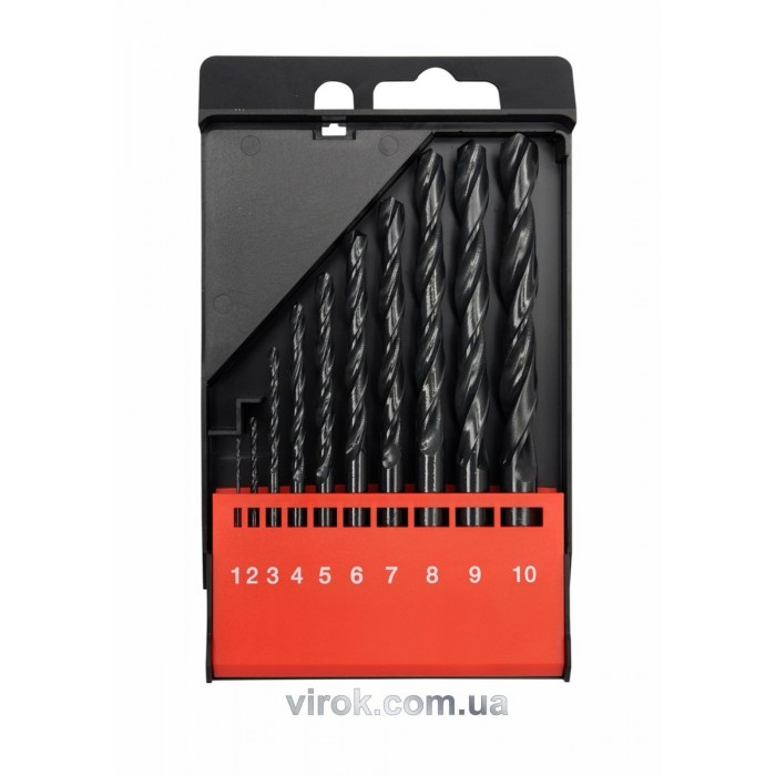 Свердла по металу YATO : HSS, Ø=1-10 мм. (Набір/10 шт.) [20/40]