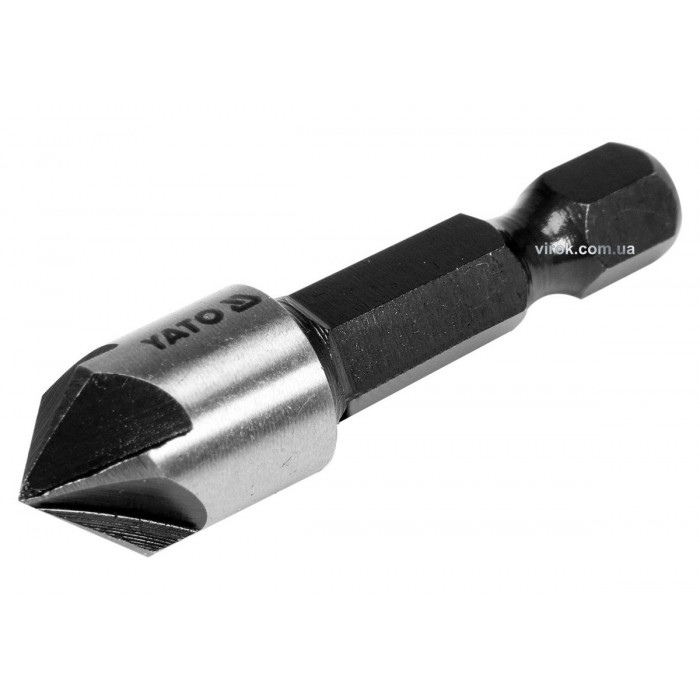 Зенкер конічний по металу YATO : HSS, Ø= 10.4 мм, l= 40 мм, 5 пругів, HEX- 1/4" [50/200]