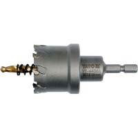 Свердло коронка по металу TCT YATO: Ø38 x103 мм, товщ. до 25мм, з напрямним, 6-гран. хвост 1/4" [10]