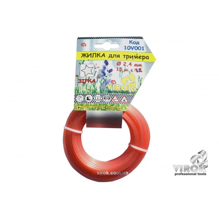 Жилка для тримера "ЗІРКА" TM VIROK : Ø= 3.0 мм, l= 15 м