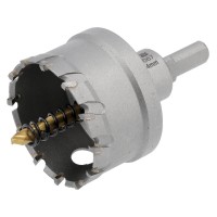 Свердло коронка по металу TCT YATO: Ø54 x 103 мм, товщ. до 25мм, з напрямним, 6-гран. хвост 3/8" [6]