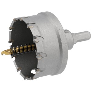 Свердло коронка по металу TCT YATO: Ø65 x 103 мм, товщ. до 25мм, з напрямним, 6-гран. хвост 3/8" [6]