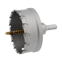 Свердло коронка по металу TCT YATO: Ø80 x 103 мм, товщ. до 25мм, з напрямним, 6-гран. хвост 3/8" [4]