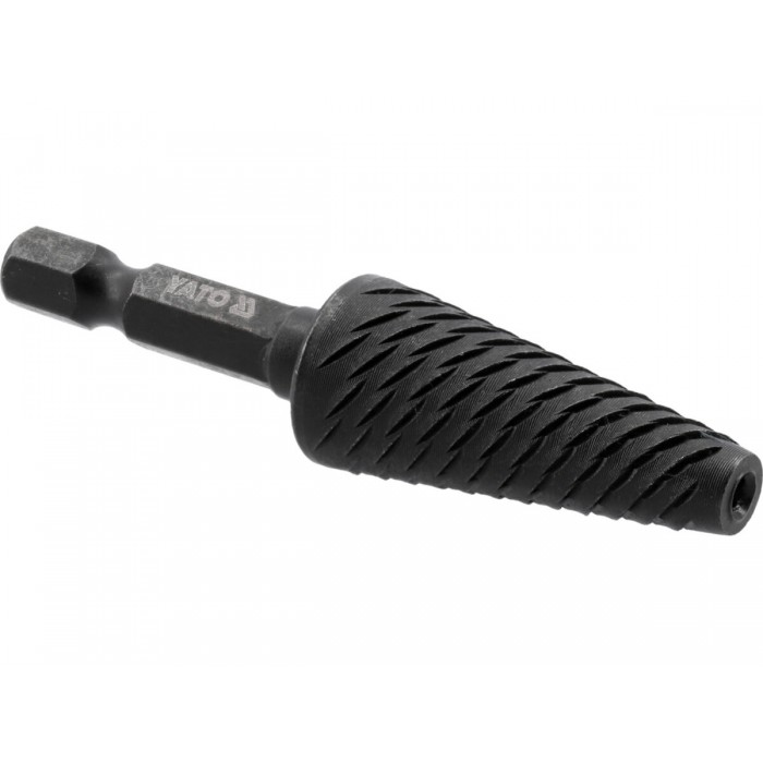 Фреза конусна по металу YATO, Ø= 15 мм, l= 65 мм, з 6-гран. шпинделем 1/4" матер- вуглецева сталь