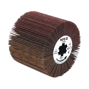 Щітка-вал до шліфувально-брашувальної машинки YATO з абразивних пелюстків, Ø= 120/19, шир.- 100 мм