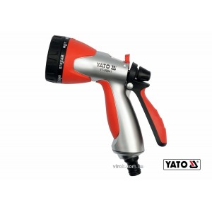 Зрошувач-пістолет 8-режимний YATO до шлангу 1/2", ABS-пластик [12/48]