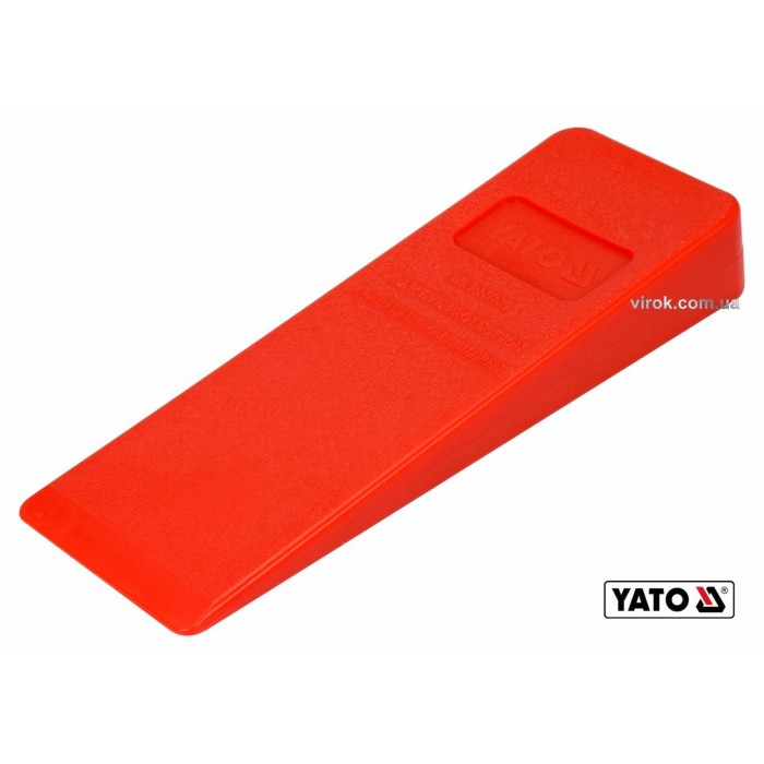 Клин для розколювання дерев пластиковий YATO : 205 x 72 x 30 мм, 220 г [20/40]