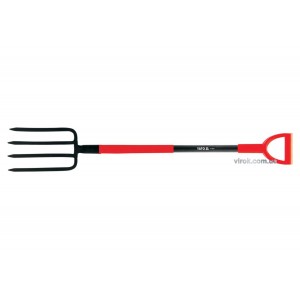 Вила садибні YATO : Металевий держак, 4-зубці, L= 1200 мм, M= 180х280 мм [6]