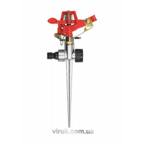 Зрошувач імпульсний 6-режимний YATO на кілку, до шлангу 1/2", межа дії- 24 м, ABS-пластик +цинк [48]