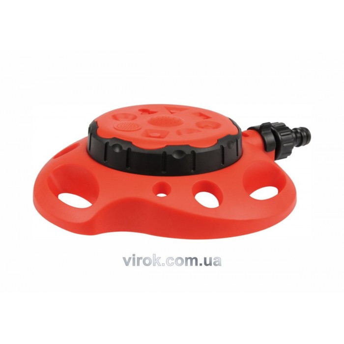 Зрошувач обертовий 8-режимний YATO на підставці, до шлангу 1/2", ABS-пластик [48]