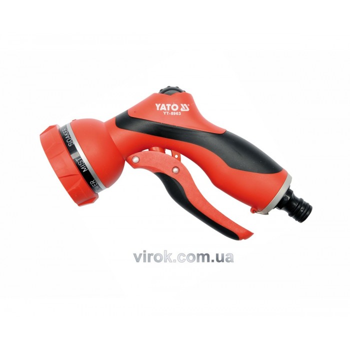 Зрошувач-пістолет 7-режимний YATO до шлангу 1/2", ABS-пластик + алюміній(DW)