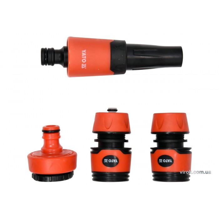 Зрошувач прямий YATO з набором з'єднань 3/4", 1", ABS-пластик, 4 шт [48]