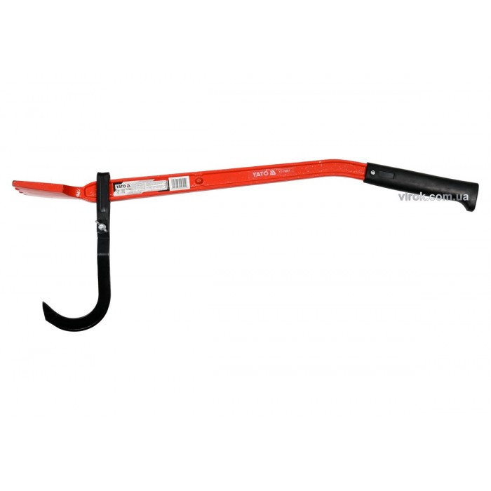 Важіль з гаком для переміщення дерев'яних колод YATO : l= 830 мм, гак- 200 мм [2/8]
