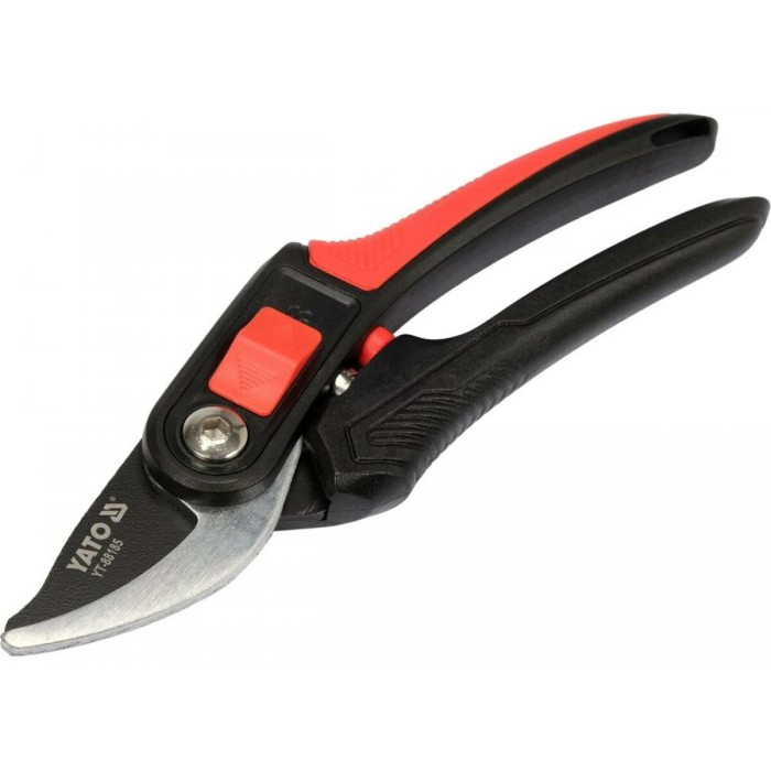 Сікатор з округленими лезами YATO: з регуляцією розводу лез до гілок Ø= 12 і 20 мм, L=220 мм [12/48]