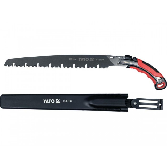 Ножівка до гілок складана YATO; лезо l= 350 мм, 7 зубів/1", t= 1.2 мм з кобурою [12]