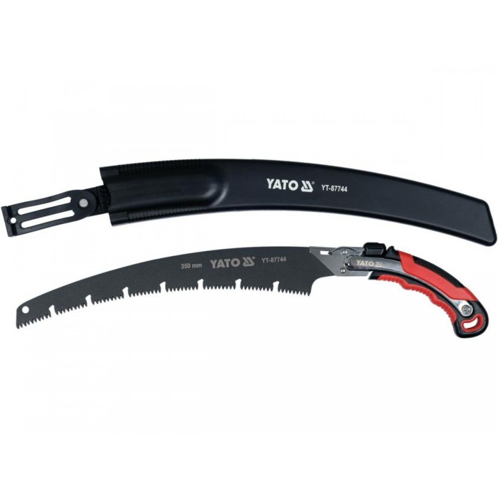 Ножівка до гілок складана овальна YATO; лезо l= 350 мм, 7 зубів/1", t= 1.2 мм з кобурою [12]