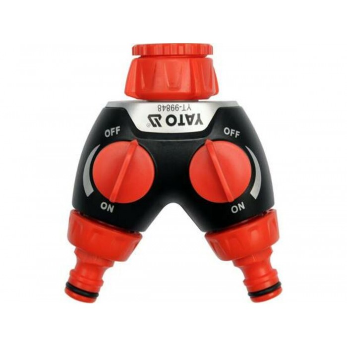 Розгалужувач садового шланга YATO : Ø= 3/4" і 1" ABS-пластик [12/48]