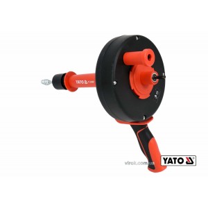 Трос для очищення каналізаційних труб на бобіні YATO: Ø= 6 мм, l= 7.6 м, з шпінделем до дрилі [8/48]