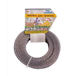 Жилка для тримера "Кручений КВАДРАТ з кордом"  TM VIROK : Ø= 3,0 мм, l= 15 м