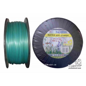 Жилка для тримера "ЗІРКА" TM VIROK : Ø= 2.4 мм, l= 400 м (бобіна)