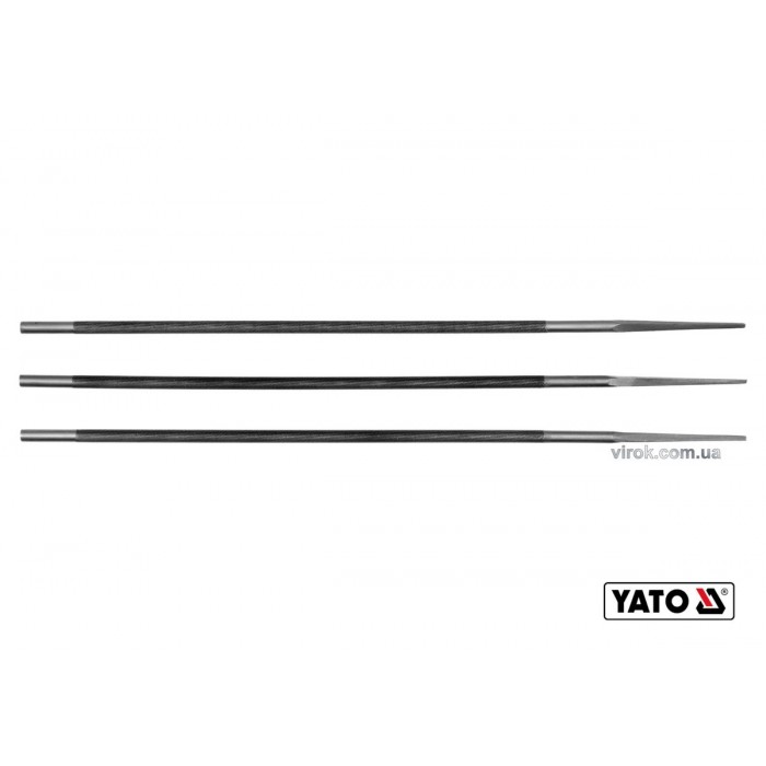 Напильники для гостріння ланок ланцюгів YATO, Ø= 4.8 мм, l= 250 мм, 3 шт. [4/200]