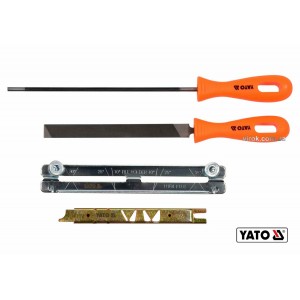 Засоби для гостріння відрізних ланцюгів з напильником YATO : Ø=4.5 мм, 4 шт [50]