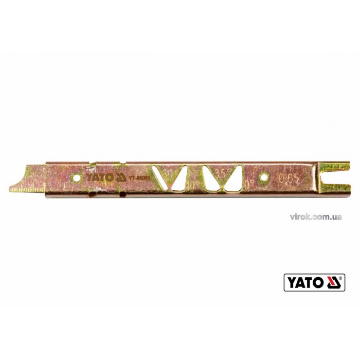 Шаблон для заточ. обмеж. глибини зубів ланцюгів YATO 150х13х1мм, глиб.-0.65мм, кут 10°,30°,35° [200]