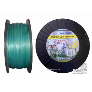 Жилка для тримера "Кручений ОВАЛ" TM VIROK : Ø= 2.4 мм, l= 400 м (бобіна)