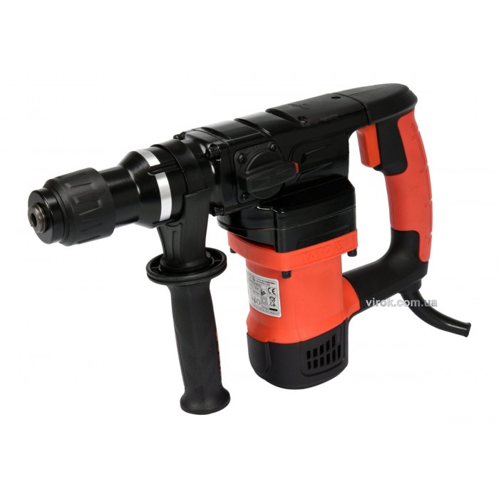 Перфоратор мережевий SDS+ YATO: P= 1100 Вт, J = 5 Дж. для свердл Ø≤ 32 мм, 3 свердла і 2 піки [2/46]