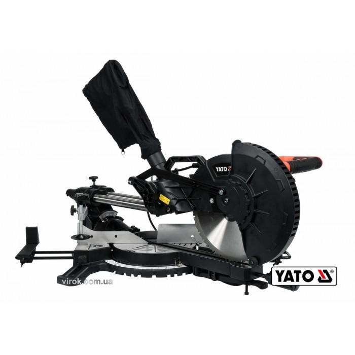 Пила торцьовальна з протяжкою YATO: P=1.8кВт,диск Ø=255/25.4(30.0мм, різ 90°-45° (Дерево/Метал) [1]