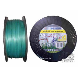 Жилка для тримера ТРИКУТНИК TM VIROK : Ø= 2.4 мм, l= 400 м (бобіна)